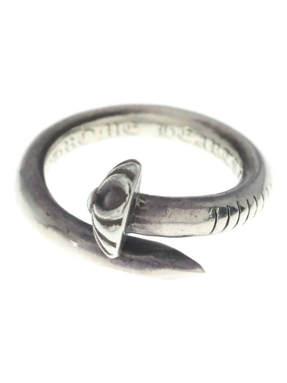 Chrome Hearts Nail Crsball Cross Ball Ring Silver
